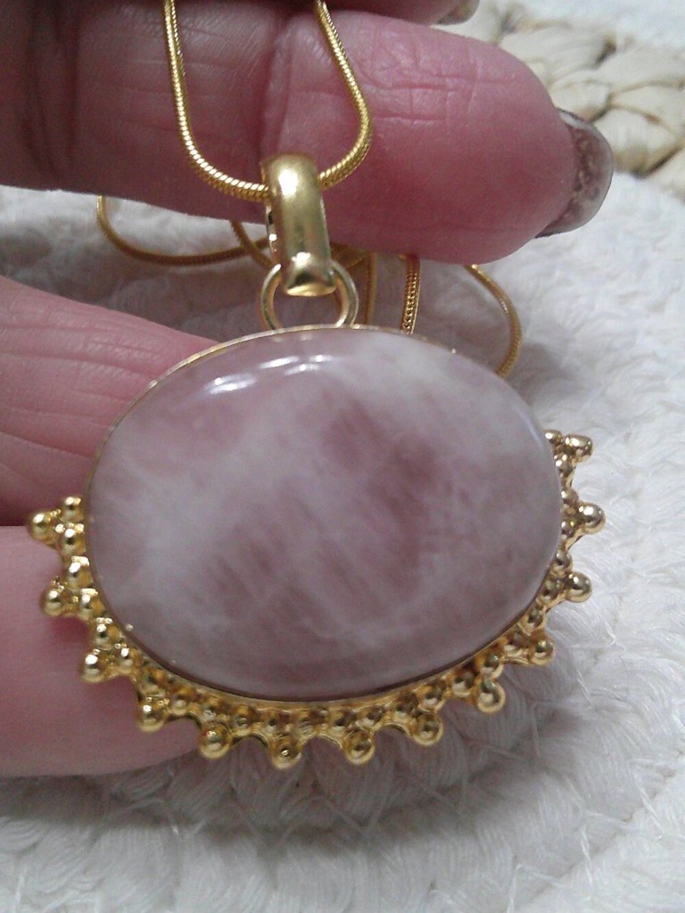 Gorgeous KUNZITE Handmade Gold Pendant/Chain #237F